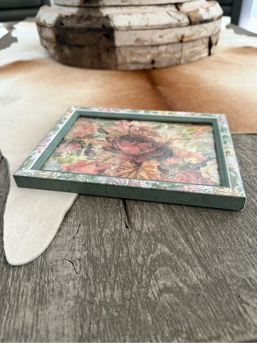 Vintage Style Floral Decoupage Photo Frame
